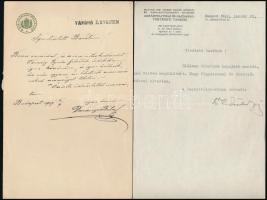 cca 1910-1930 Miniszterhelyettesek, titkárok, politikusok által aláírt levél gyűjtemény, fejléces levélpapírokon: Bartholdy Tibor, Szigeti Gyula, .. Kornél belügyi államtitkár., Dr. Czettler Jenő, Darányi Béla