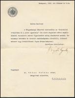 cca 1910-1930 Miniszterhelyettesek, titkárok, politikusok által aláírt levél gyűjtemény, fejléces le...