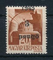 Nagyvárad I. 1945 3P/20f elcsúszott felülnyomással, Bodor vizsgálójellel (ránc / crease)