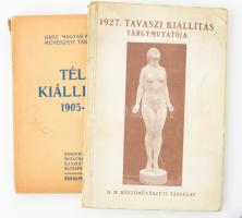 2 db kiállítási katalógus: Téli Kiállítás 1905-1906, 1927. Tavaszi kiállítás tárgymutatója.