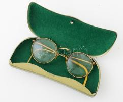 Régi szemüveg, fém tokkal, jó állapotban