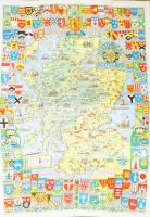 Historical map of Scotland by L. G. Bullock. 100x66 cm