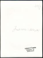 cca 1940 Szendrő István (1908-2000): Erdély, Inatelki népviselet, hátoldalon pecséttel jelzett vinta...