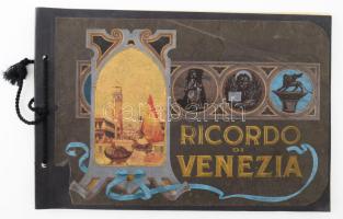 cca 1900 Ricordo di Venezia Képes füzet. Zsinórfűzött papír kötésben 32p.
