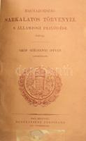 Magyarország sarkalatos törvényei, s államjogi fejlődése 1848-ig. Gróf Széchenyi István hagyományaiból. Pest, 1864. Eggenberger Ferdinánd, (Pollák Testvérek-ny.), VIII+168 p. Kiadói papírborítóval, modern félvászon védőkötésben. Ex librissel