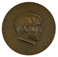 Búza Barna (1920-2010) 1961. "XIX. kerületi Ady Endre Úti Iskola 1911-1961" egyoldalas bronz emlékérem (50mm) T:XF