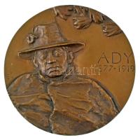 Gáti Gábor (1937- ) 1977. "Ady 1877-1919 / 'Szállani, Szállani, Szállani Egyre" kétoldalas bronz plakett (111mm) T:AU,XF