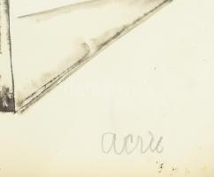 Aczél Ilona (1929-2000): Alakok (József sorozat). Akvarell, papír, jelzett. Üvegezett fakeretben. 22...