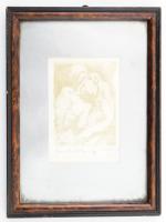 Olvashatatlan jelzéssel: Rodin után szabadon. Rézkarc, papír, jelzett, üvegezett keretben, 12x9 cm