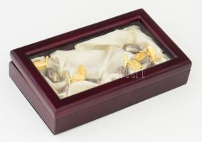 6 darabos fém körte alakú ültetőcédula tartó, dobozában, m: 3 cm