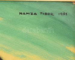 Hamza Tibor (1908-1967 v. 1972?): Éneklő lányok. Pasztell, papír, Jelezve jobbra fent, Üvegezett ker...