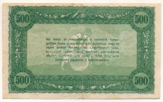 1920. Piliscsaba 500K "Vásárlási visszatérítés" "Piliscsabai Hangya ker." felülb...