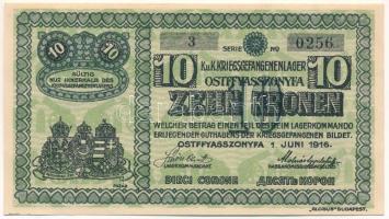 Ostffyasszonyfa / Hadifogolytábor 1916. június 1. 10K arab sorozat- és sorszámmal "3 0256"...