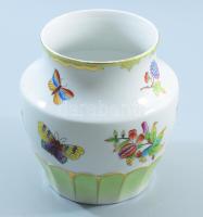 Herendi Viktória mintás váza. Jelzett, kis aranykopással, m: 15 cm