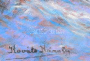 Kováts Károly (1875-1946): Széchenyi liget télen. Pasztell, papír. Jelzett. Kissé sérült üvegezett k...