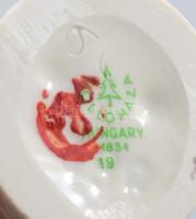 Hollóházi zsebredugott kezű kisfiú + nyújtózkodó kislány. Terv.: Káldor Aurél. Jelzett, hibátlan, m:...