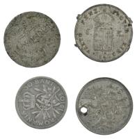 4db-os kisezüst tétel gyengébb tartásban, benne 1849. 6kr Ag + Ausztria 1849. 6kr Ag + Orosz Birodalom 1908. 15k Ag + Románia 1910. 50b Ag T:VF-F, lyukasztott, foglalatnyom, hullámos lemez 4pcs mixed lot of silver coins in bad condition, including Hungary 1849. 6 Kreuzers Ag + Austria 1849. 6 Kreuzers Ag + Russian Empire 1908. 15 Kopecks Ag + Romania 1910. 50 Bani Ag C:VF-F, holed, frame mark, wavy coin