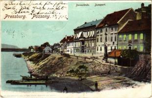 1902 Pozsony, Pressburg, Bratislava; Donaulände. Ottmar Zieher / Dunapart / riverside (EM)