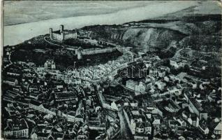 1919 Pozsony, Pressburg, Bratislava; Vom Luftschiff aufgenommen. B. K. B. 1919. / légi felvétel, vár / aerial photograph, castle (ázott sarkak / wet corners)