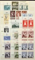Ausztria négyestömb gyűjtemény 1947-1969, kb 290 klf négyestömb, bélyegek, emlékívek 8 lapos A4-es b...