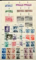 Ausztria négyestömb gyűjtemény 1947-1969, kb 290 klf négyestömb, bélyegek, emlékívek 8 lapos A4-es b...