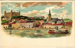Pozsony, Pressburg, Bratislava; vár / castle. Kunstanstalt Kosmos litho s: Geiger R. (EK)