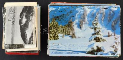 190 db MODERN képeslap és füzet, közte: 34 db mesefigurás, rajzos + 50 db húsvéti üdvözlőlap + 85 db karácsonyi üdvözlőlap + 21 db magyar és külföldi miniatűr képes füzet