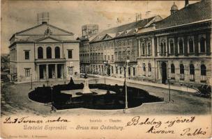 1903 Sopron, Színház, Liszt Ferenc szobor. Kummert L. kiadása 237. (fl)