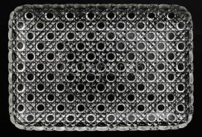 Kristály kínáló, gazdag mintával, 24x17 cm