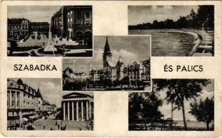 1941 Szabadka, Subotica; Palicsfürdő, strand, csúszda / Palic, spa, slide (gyűrődések / creases)