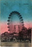1916 Wien, Vienna, Bécs; Prater-Riesenrad. Verlag Brüder Kantor / ferris wheel + portóbélyeg (fl)