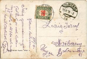 1916 Wien, Vienna, Bécs; Prater-Riesenrad. Verlag Brüder Kantor / ferris wheel + portóbélyeg (fl)