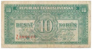 Csehszlovákia 1945. 10K "Y/L 388625" T:F Czechoslovakia 1945. 10 Korun "Y/L 388625" C:F Krause 60.