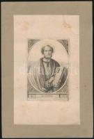Rieder, Wilhelm August (1796-1880) rajza, Stöber, Franz (1795-1858) és Stöber, Joseph (1768-1852) metszése: Szent Péter. Színezett acélmetszet, papír, jelzett a metszeten, foltos, papírra kasírozva, 10,5x7 cm.