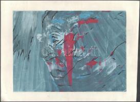 Frenyó jelzéssel: (Frenyó Júlia?): Gesztusok. Vegyes technika, papír, papírra kasírozva, 24x33 cm.