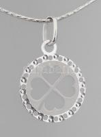 14K fehérarany (Au) lánc, medállal, jelzett 3,61 g