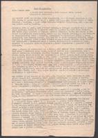 1956 Tamási Áron a Magyar Írók Szövetsége december 28-án tartott ülésén elhangzott beszéde Gond és hitvallás címmel. Korabeli gépirat.