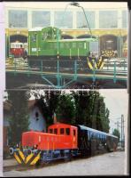 Kb. 200 db MODERN Diesel mozdony, motorkocsi képeslap sorozatok, Kádár vonata képeslap, albumba rendezve