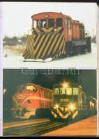 Kb. 200 db MODERN Diesel mozdony, motorkocsi képeslap sorozatok, Kádár vonata képeslap, albumba rend...