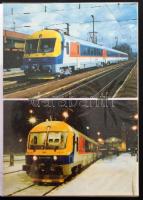 Kb. 160 db MODERN belföldi, távolsági, mellékvonali személykocsi és szerelvény képeslapok, albumba rendezve