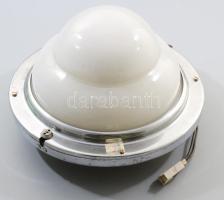 cca 1970 EV típusú eredeti szovjet metrókocsi utastéri lámpatest. Krómozott fém, üveg. d: 29 cm