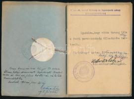 1941 M. kir. VII. honvéd tüzérségi és fegyverjavító műhely parancsnokság, bevásárlási könyv vitéz Herceg Béla alhadnagy részére, használatlan