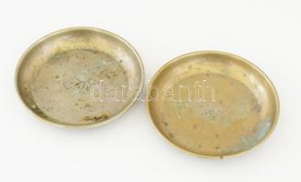 Hacken 2 darab dobókockatartó, jelzett, patinás, d: 11 cm