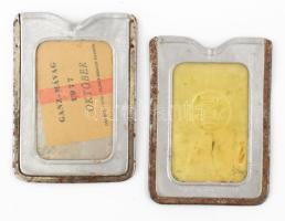 2 db régi BSZKRT fém bérlet tok