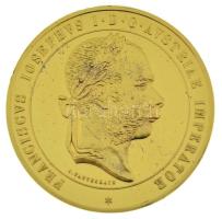 DN "Magyar Aranyóriások - Ferenc József civil érdemérem 1869" aranyozott Cu utánveret kapszulában, tanúsítvánnyal (46mm) T:PP