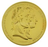 DN "Magyar Aranyóriások - V. Ferdinánd koronázási érem, 15 Dukát 1830" aranyozott Cu utánveret kapszulában, tanúsítvánnyal (46mm) T:PP