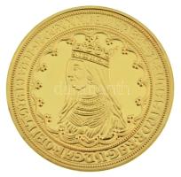 DN "Magyar Aranyóriások - 6 Dukát Szent Erzsébet emlékérem 1619 körül" aranyozott Cu utánveret kapszulában, tanúsítvánnyal (46mm) T:PP