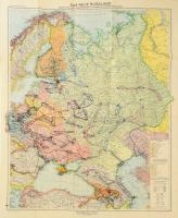 cca 1920 Das neue Russland. Übersicht der neuen Staatenbildungen im Europäischen Rußland, Anfang 1920. Flemmings Generalkarte Nr. 32 / Oroszország európai részének térképe, rajta kézi jelölésekkel, kisebb sérülésekkel, 89x71 cm