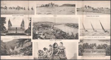 cca 1930 L'Ungheria (Magyarország), olasz nyelvű idegenforgalmi prospektus, fekete-fehér fotókk...