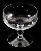 Kristályüveg talpas kínáló, jelzés nélkül, hibátlan, d: 16 cm, m: 16 cm